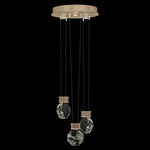 Aria Drop Multi Light Pendant - Soft Ombre Bronze / Crystal