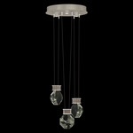 Aria Drop Multi Light Pendant - Soft Ombre Silver / Crystal