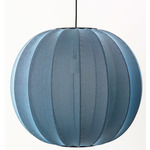 Knit Wit Round Pendant - Matte Black / Blue Stone