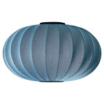 Knit Wit Round Ceiling Light - Matte Black / Blue Stone