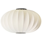 Knit Wit Round Ceiling Light - Matte Black / Pearl White