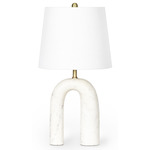 Slinkly Marble Table Lamp - White Marble / White