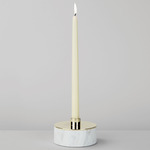 Cache Candle Holder - White Marble / Polished Brass