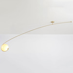 Fiddlehead Cantilever Ceiling Light - Brushed Brass / Cream