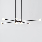 Apollo Horizontal Chandelier - Matte Black / White