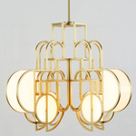 Moonrise Chandelier - Brushed Brass / White