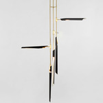 Boden Vertical Chandelier - Brushed Brass / Black