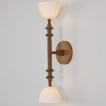 Del Playa Double Wall Sconce - White Oak / Bone China