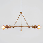 Rue Sala Chandelier - Unlacquered Brass / Clear