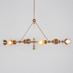 Rue Sala Chandelier - Unlacquered Brass / Clear