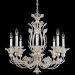 Rivendell Candle Chandelier - Antique Silver  / Radiance Crystal