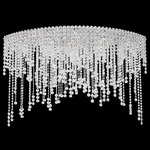 Chantant Wide Long Ceiling Light - Stainless Steel / Optic Crystal