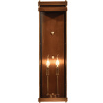 Austin Flush Outdoor Wall Light - Antique Copper / Clear