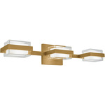 Kamden Bathroom Vanity Light 120V - Natural Brass / Clear