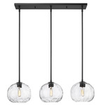 Chloe Linear Pendant - Matte Black / Clear