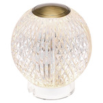 Marni Globe Portable Table Lamp - Natural Brass / Clear