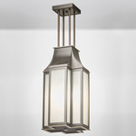 Belvedere Outdoor Lantern Pendant - Satin Nickel / Frosted