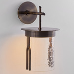 Duet Wall Sconce - Antiqued Boyd Brass / Textured Clear