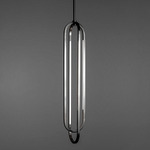 Ovalo Double Pendant - Satin Nickel