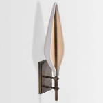 Spire Wall Sconce - Antiqued Boyd Brass / White