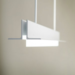 T-Light Linear Pendant - Gloss White / Etched Glass