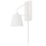 Alden Plug-In Wall Sconce - Matte White / White