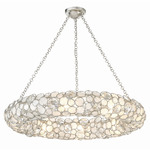 Palla Ring Chandelier - Antique Silver / Crystal