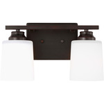 Vinton Bathroom Vanity Light - Bronze / Etched Glass