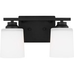 Vinton Bathroom Vanity Light - Midnight Black / Etched Glass