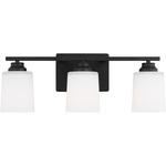 Vinton Bathroom Vanity Light - Midnight Black / Etched Glass