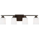 Vinton Bathroom Vanity Light - Bronze / Etched Glass