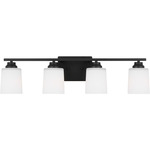 Vinton Bathroom Vanity Light - Midnight Black / Etched Glass