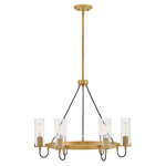 Ryden Chandelier - Heritage Brass / Clear