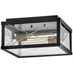 Monte Outdoor Ceiling Light - Black / Clear
