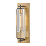 Lourde Outdoor Wall Light - Heritage Brass / Clear