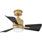 Atom Ceiling Fan with Light - Heritage Brass / Matte Black