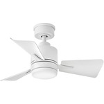 Atom Ceiling Fan with Light - Matte White / Matte White