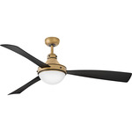 Oliver Smart Ceiling Fan with Light - Heritage Brass / Matte Black