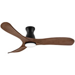 Swell Flush Smart Ceiling Fan with Light - Matte Black / Walnut