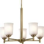 Shailene Chandelier - Natural Brass / Satin Etched