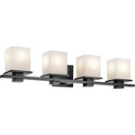 Tully Bathroom Vanity Light - Black / Satin Etched