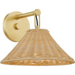 Dalia Wall Sconce - Aged Brass / Natural Rattan