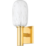 Abina Wall Sconce - Aged Brass / White Nuage