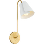 Lila Wall Sconce - Gold Leaf / Textured White