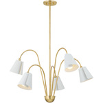 Lila Chandelier - Gold Leaf / Textured White