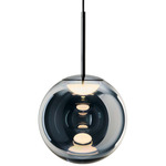 Globe Pendant - Black / Chrome