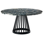 Fan Table - Black / Pebble Marble