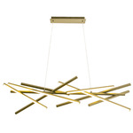 Carly Linear Chandelier - Aged Brass / White