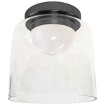 Nadine Dome Ceiling Light Fixture - Matte Black / Clear