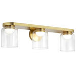 Nadine Bathroom Vanity Light - Aged Brass / Clear